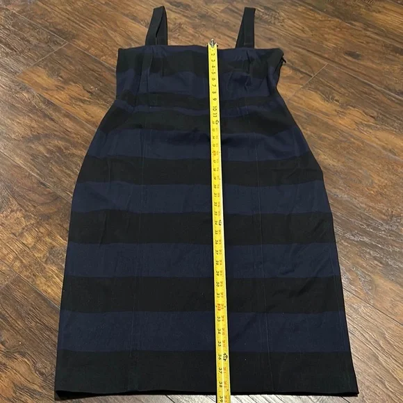Banana Republic Black and Blue Striped Stretch Faded Denim Dress 16 Tall - Picture 2 of 14